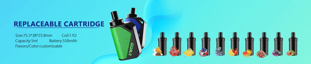 China OEM Multiple Colors Fruit Taste 500mAh Battery Rechargeable Electronic Cigarette with Replaceable Diposable Pod Prefilled