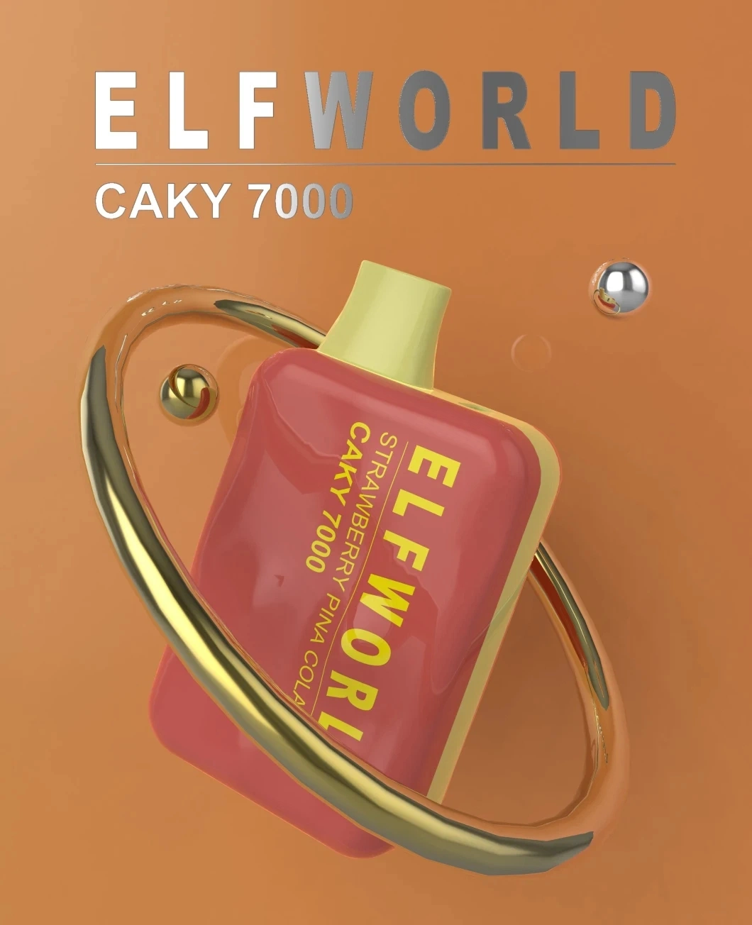 Original Elfworld Caky 7000 Puffs 14ml Prefilled 650mAh Rechargeable Battery E Cigarette Pen Wholesale Disposable Vape